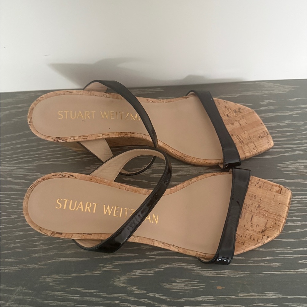 Stuart Weitzman Aleena 50 Wedge Sandals Sz 8 - Picture 3 of 9